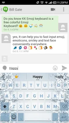 Little Snow Flake Keyboard android App screenshot 1